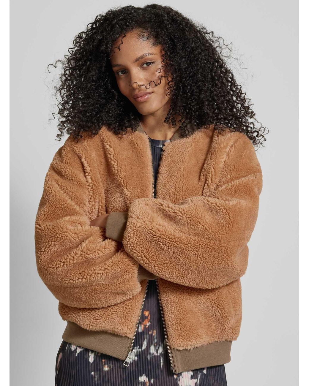 Jake*s Regular Fit Blouson Met Opstaande Kraag En Steekzakken in het Brown