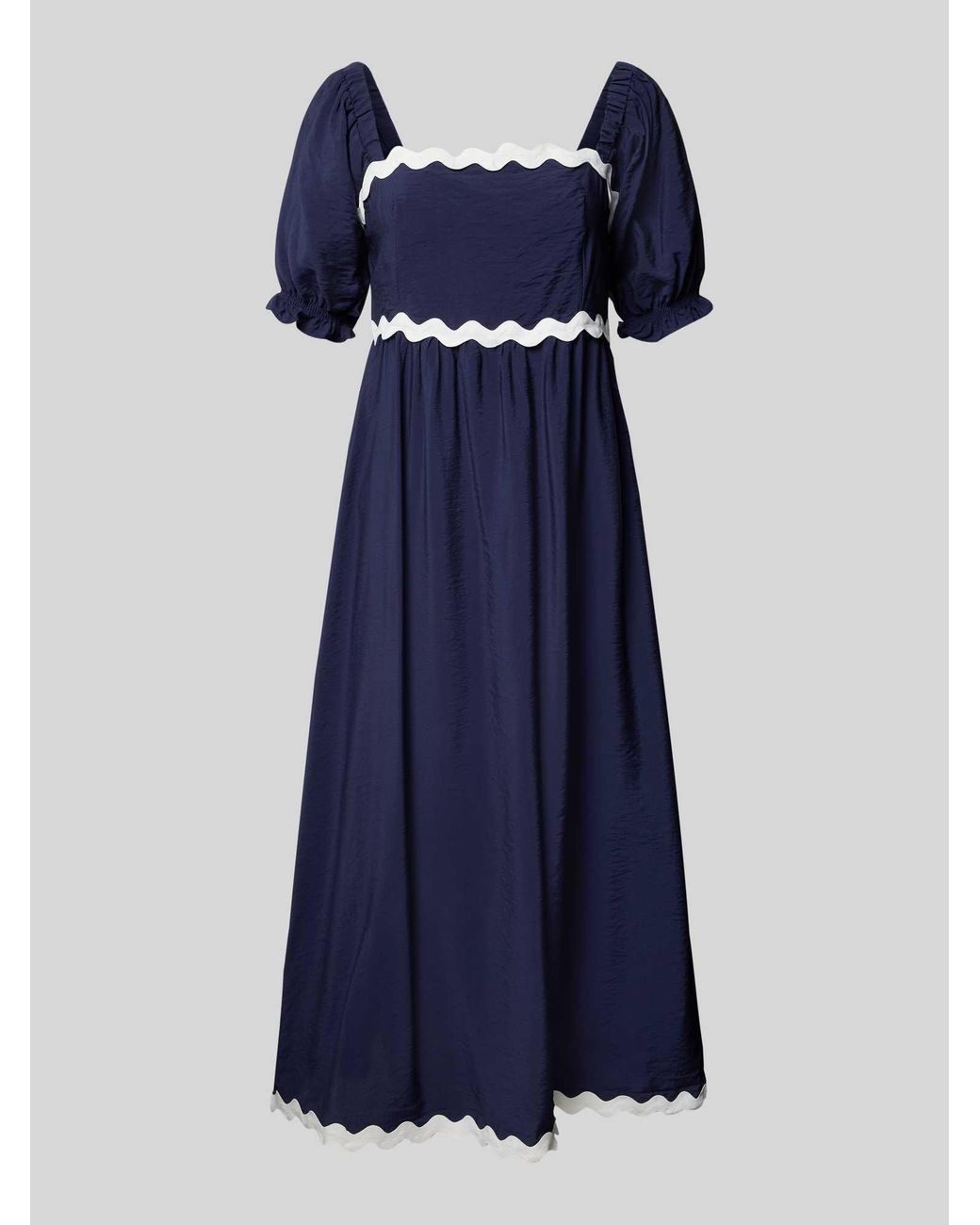 Apricot Tuniekjurk Met Vierkante Hals in het Blue