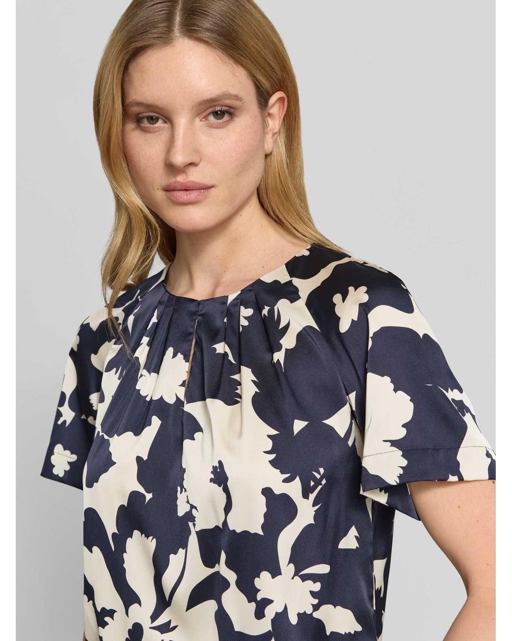 Comma, Blouses Korte Mouw in het Blue