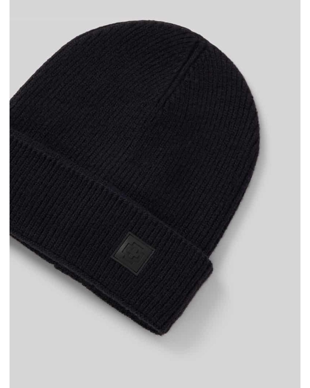 Strellson Mütze Mit Label-Patch Modell 'Loras' in Black für Herren