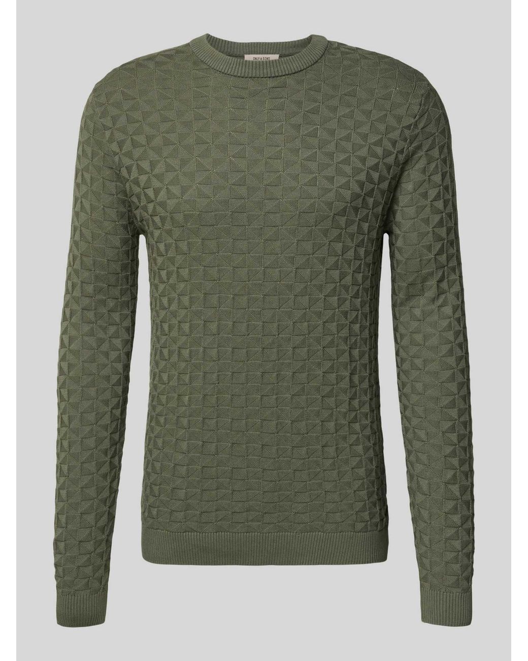 Only & Sons Gebreide Pullover Met Structuurmotief in het Green voor heren
