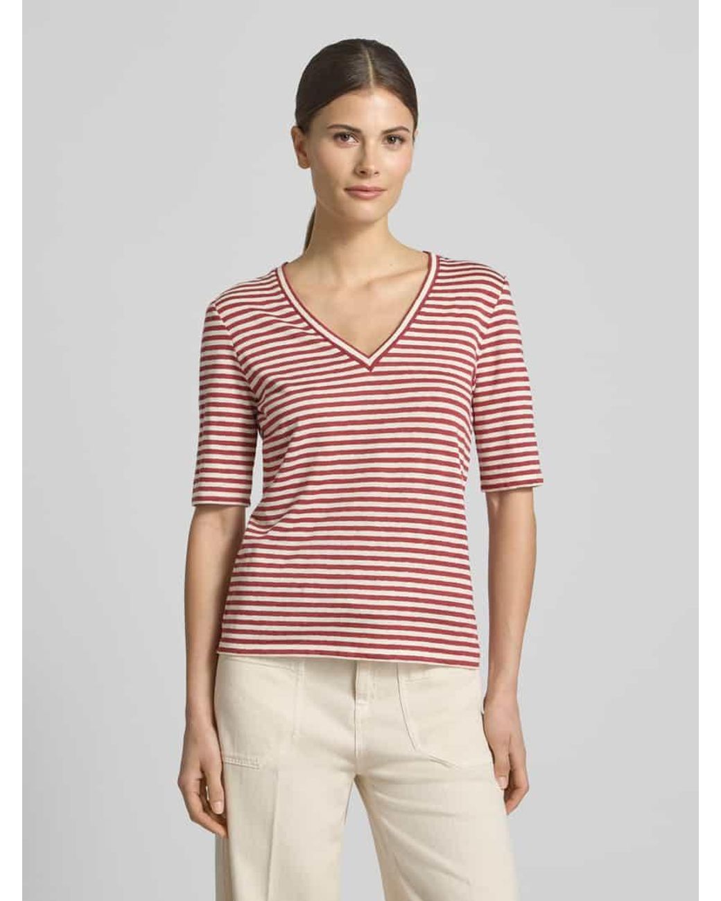 Weekend by Maxmara Red Regular Fit T-Shirt aus Leinen-Mix Modell 'OPZIONE'