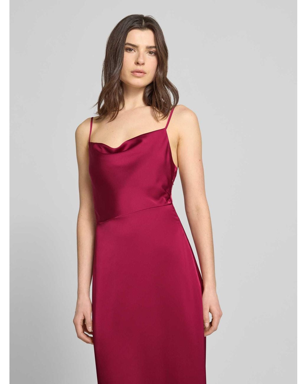 Vila Regular Fit Midi-Jurk Met Rugdecolleté Model 'Ravenna' in het Red