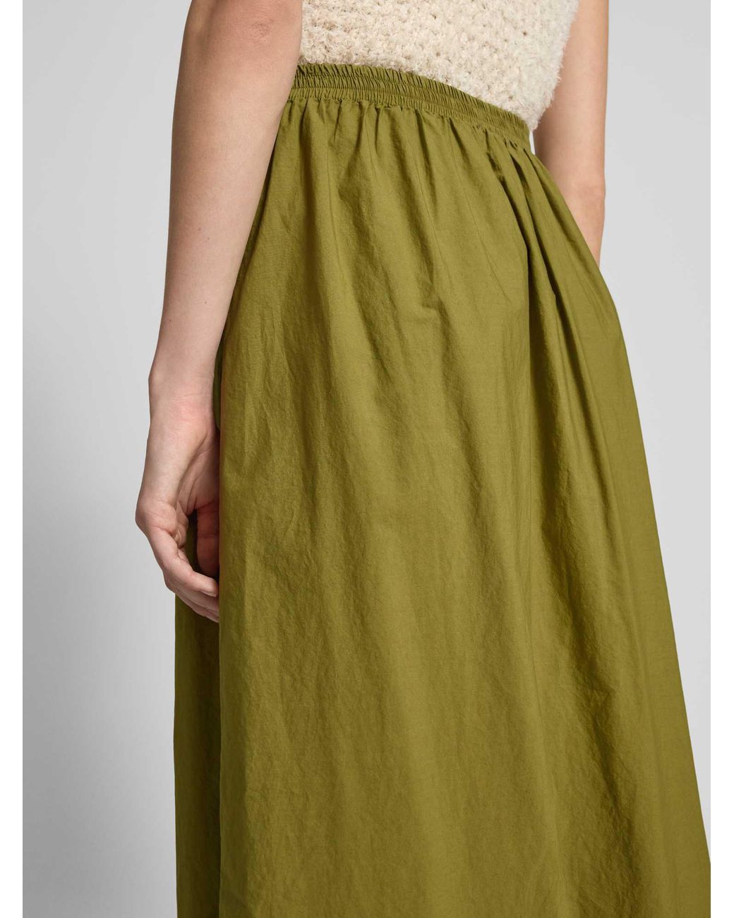 American Vintage Midirok Met Elastische Band in het Green