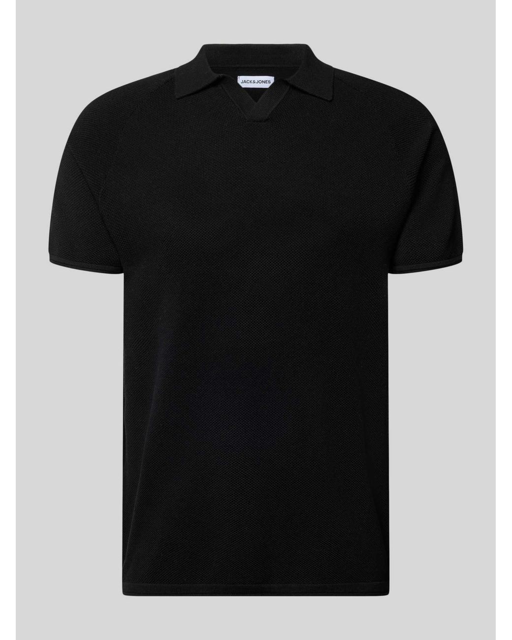 Jack & Jones Regular Fit Poloshirt Met Structuurpatroon Model 'Hill' in het Black voor heren