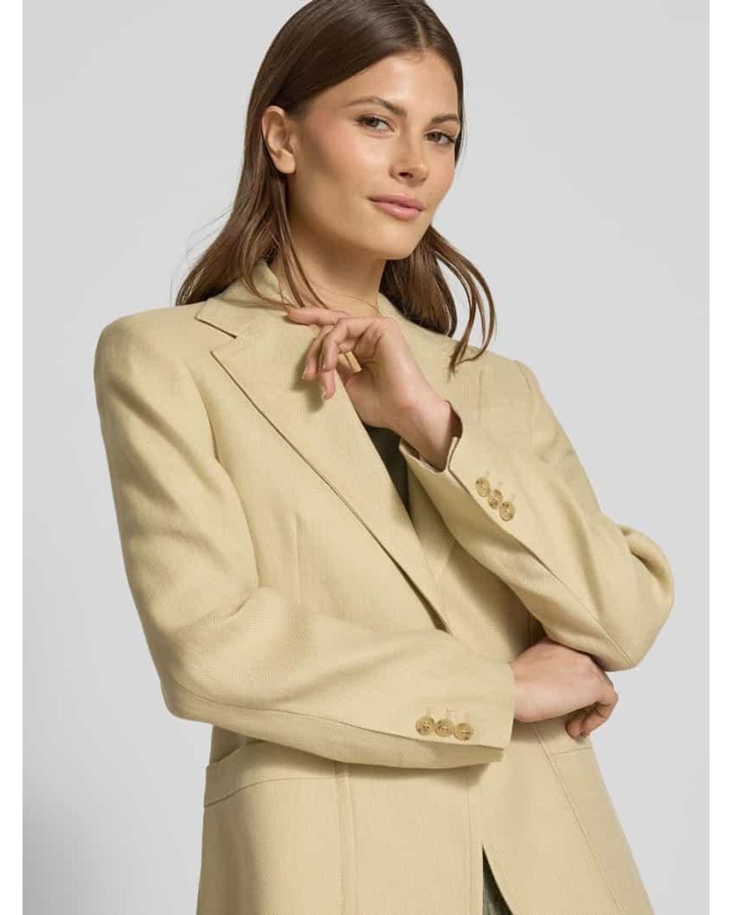 Weekend by Maxmara Natural Taillierter Blazer aus Baumwoll-Leinen-Mix Modell 'GALLI'