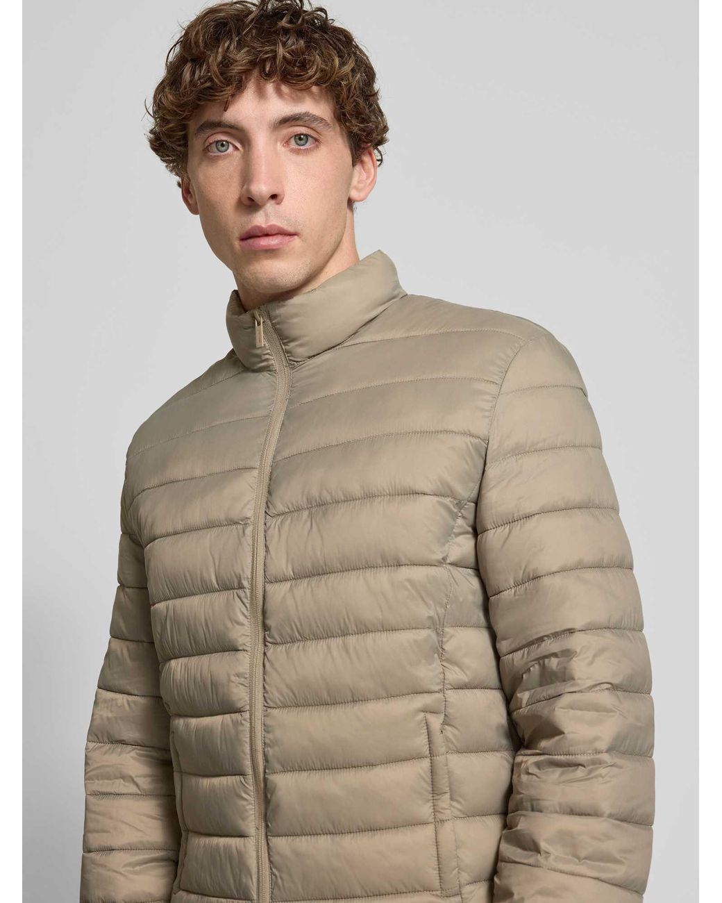 Only & Sons Regular Fit Gewatteerd Jack Met Ritszakken, Model 'Gavin' in het Natural voor heren