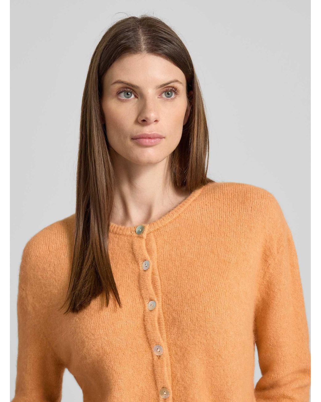 American Vintage Gebreid Jack Van Alpacamix Met Ronde Hals, Model 'Vitow' in het Orange