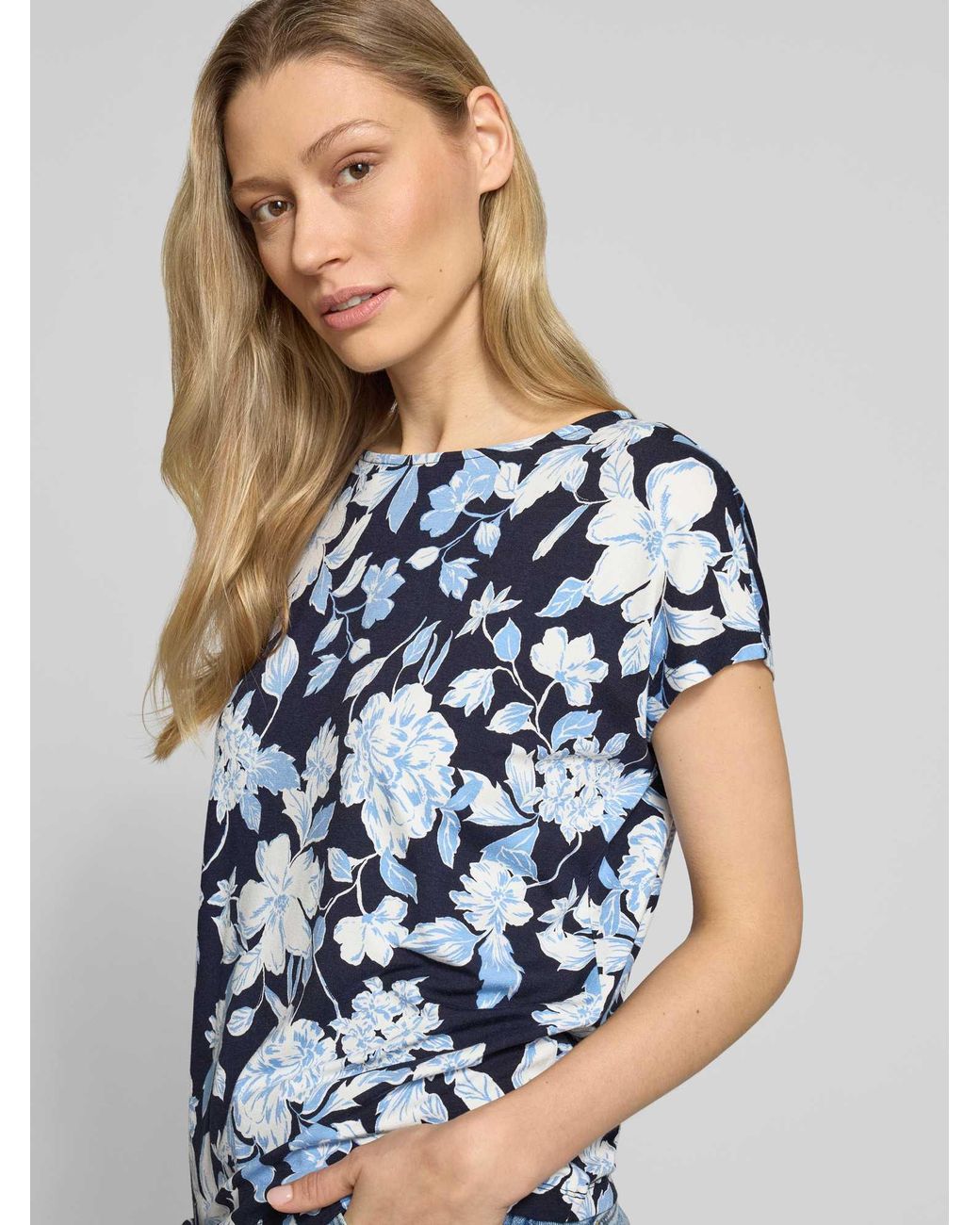 S.oliver Oversized T-Shirt Van Viscosemix in het Blue