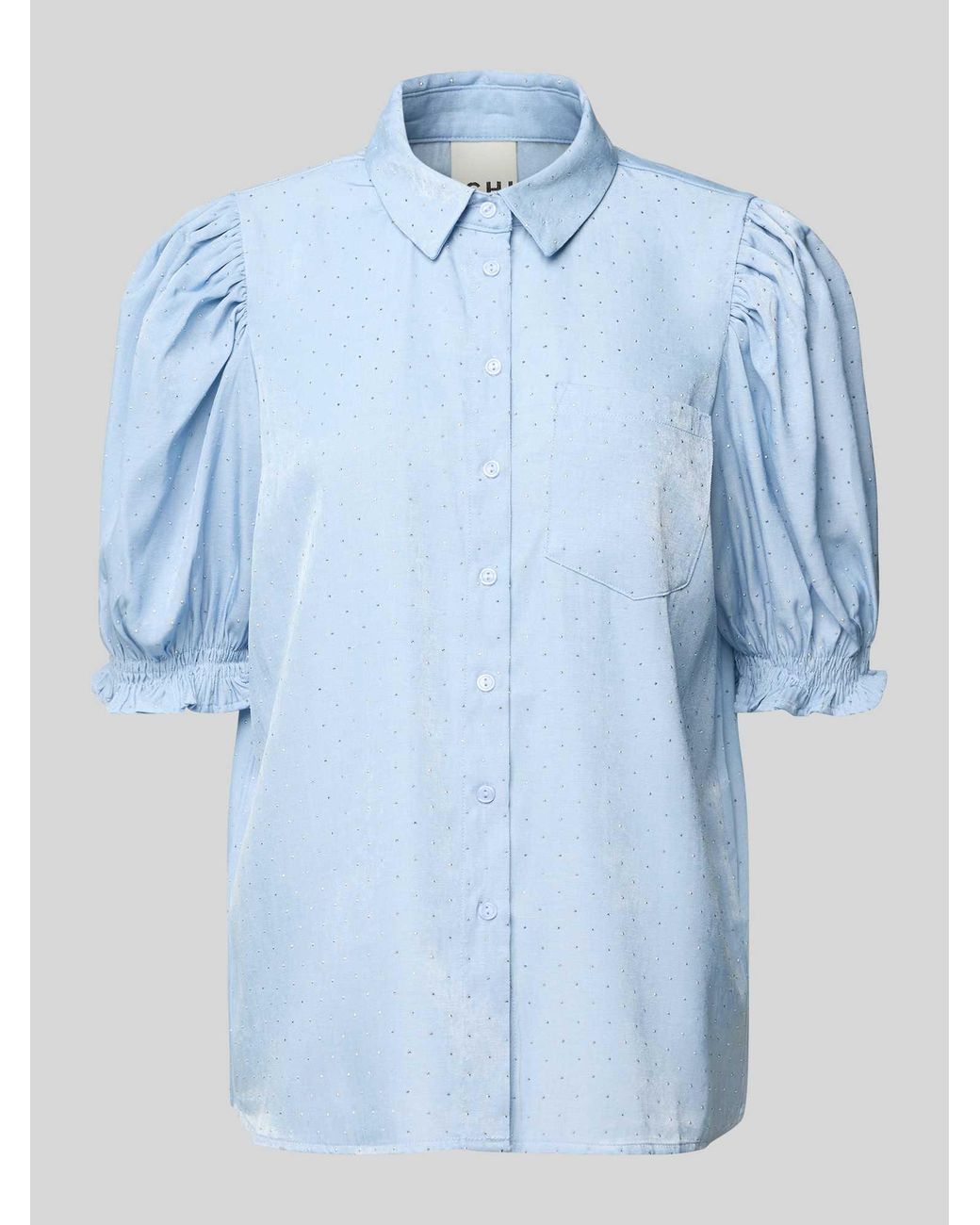 Ichi Regular Fit Overhemdblouse Van Viscosemix, Model 'Piper' in het Blue