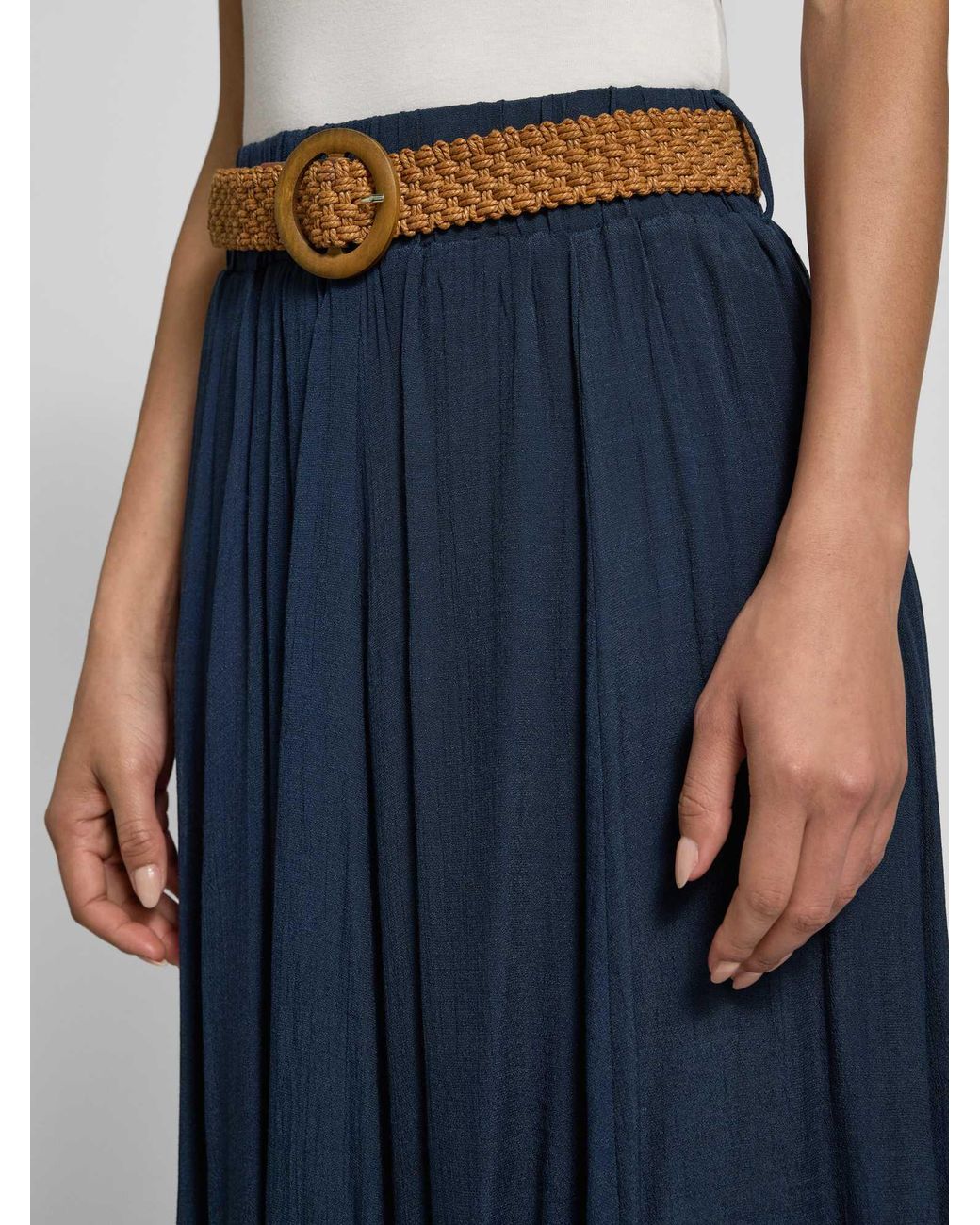 Apricot Midirok Van Viscosemix Met Riem in het Blue