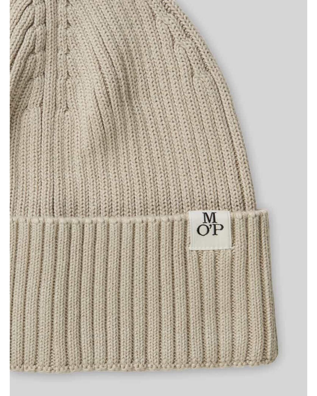 Marc O' Polo Mütze mit Label-Patch in Natural für Herren