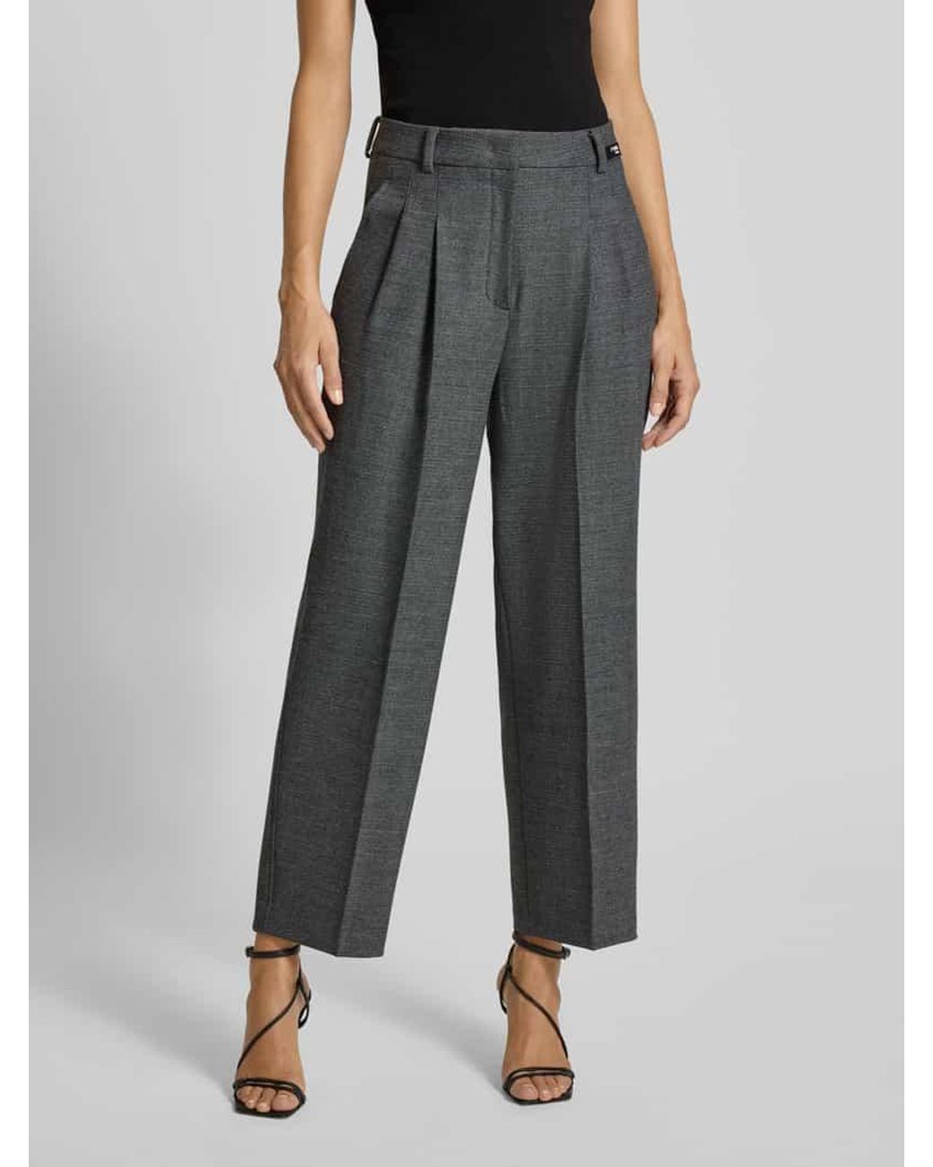 Cambio Gray Regular Fit Stoffhose mit Viskose-Anteil Modell 'EMILIE'