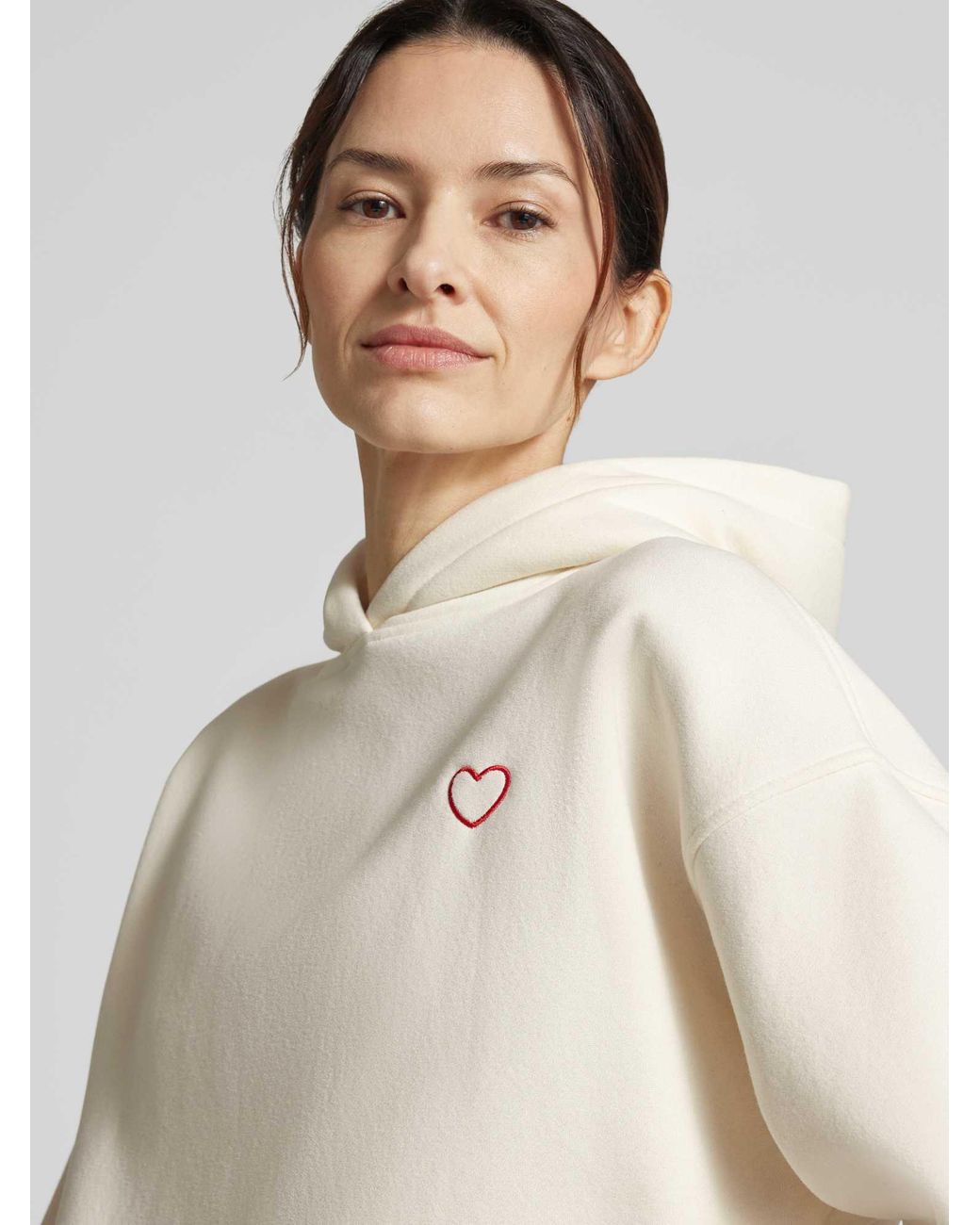 Opus Hoodie Met Stitching Model 'Galentine' in het Natural