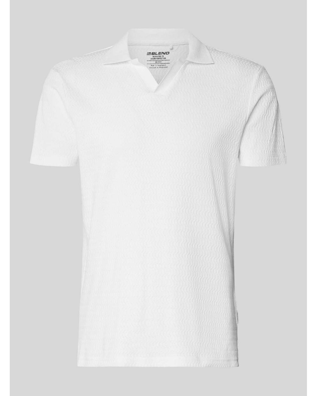 Blend Regular Fit Poloshirt Met Structuurpatroon Model 'Heskild' in het White voor heren