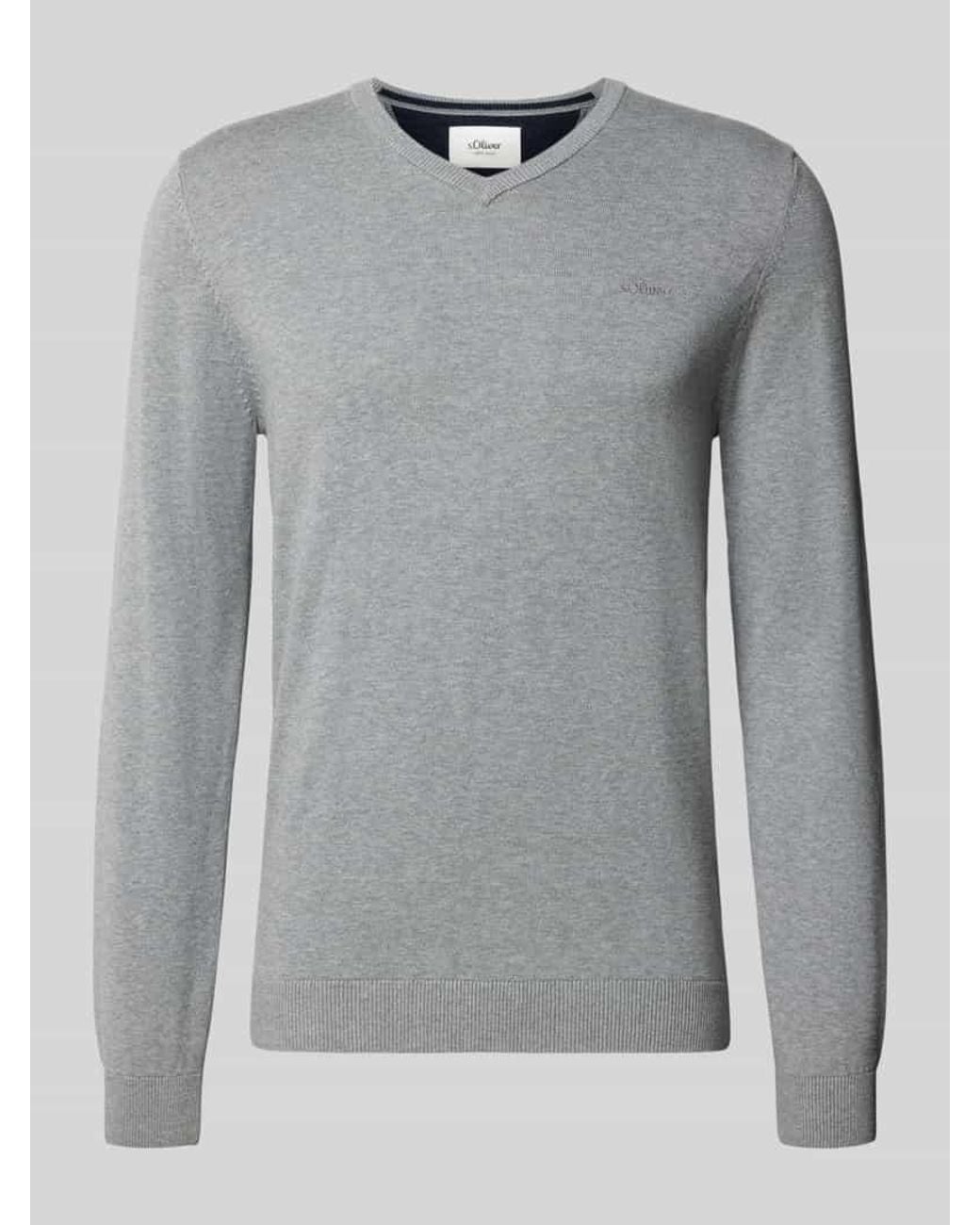 S.oliver Pullover mit Logo-Stitching in Gray für Herren