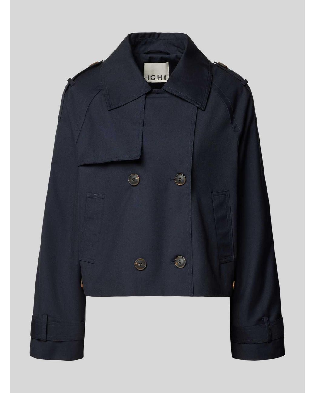 Ichi Regular Fit Jack Met Viscose Model 'Eparza' in het Blue