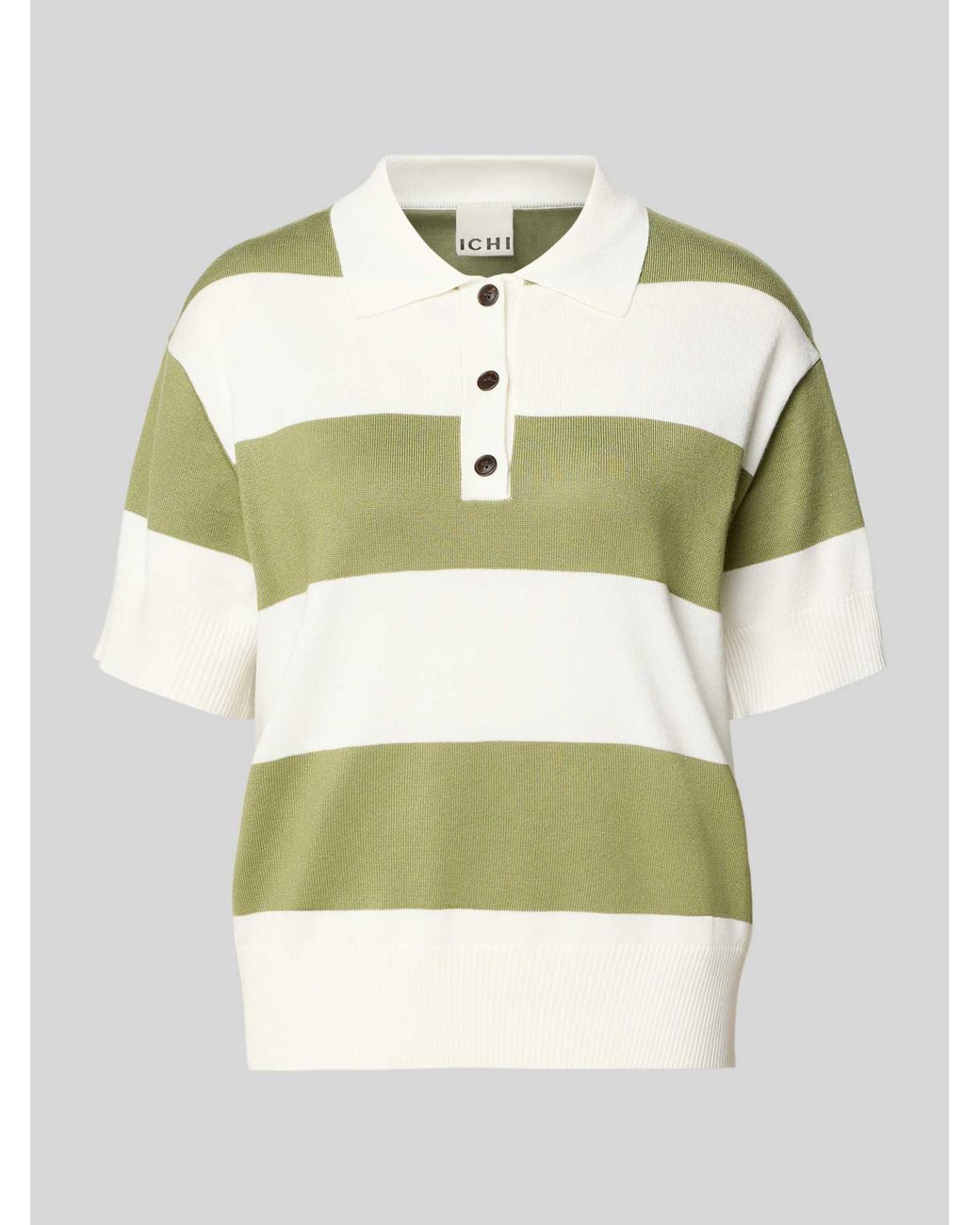Ichi Regular Fit Poloshirt Van Viscosemix Model 'Luls' in het Green
