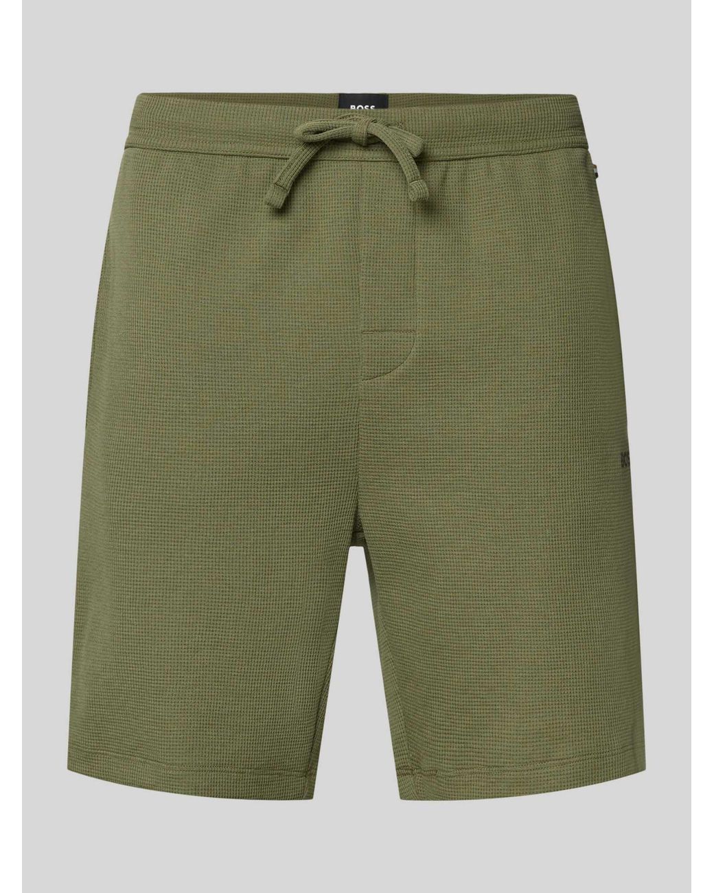 Boss Regular Fit Sweatshort Van Katoenmix Model 'Waffle Shorts' in het Green voor heren
