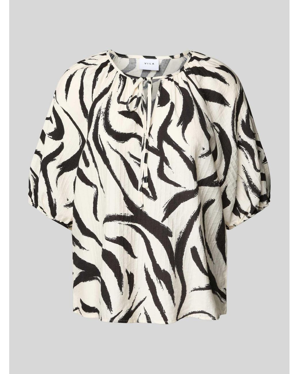 Vila Relaxed Fit Blouse Met Druppelvormige Hals in het Multicolor