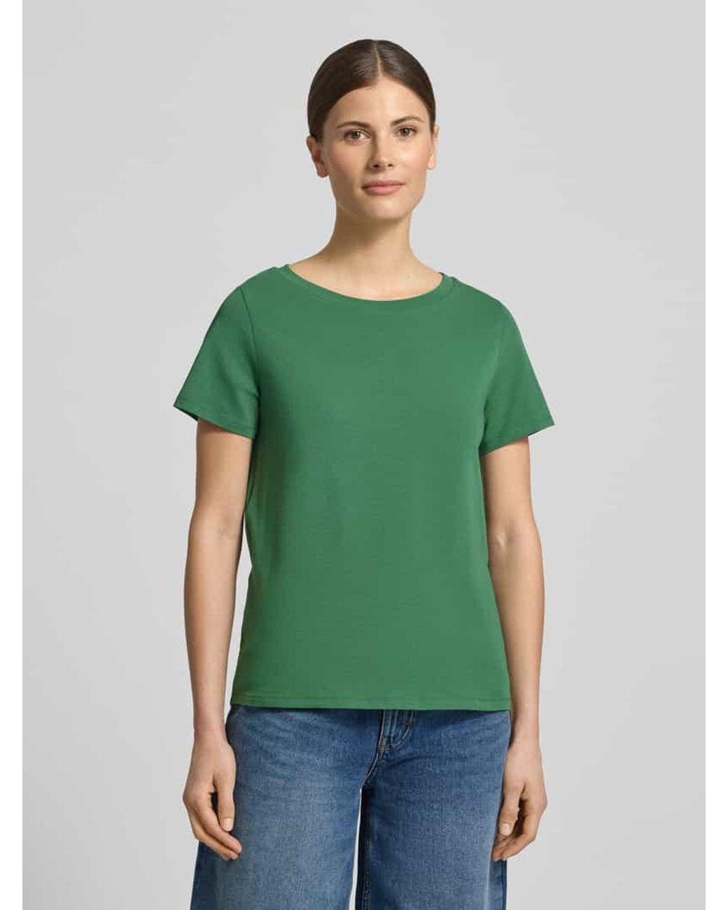 Weekend by Maxmara Green Regular Fit T-Shirt aus Baumwoll-Mix Modell 'MULTIF'