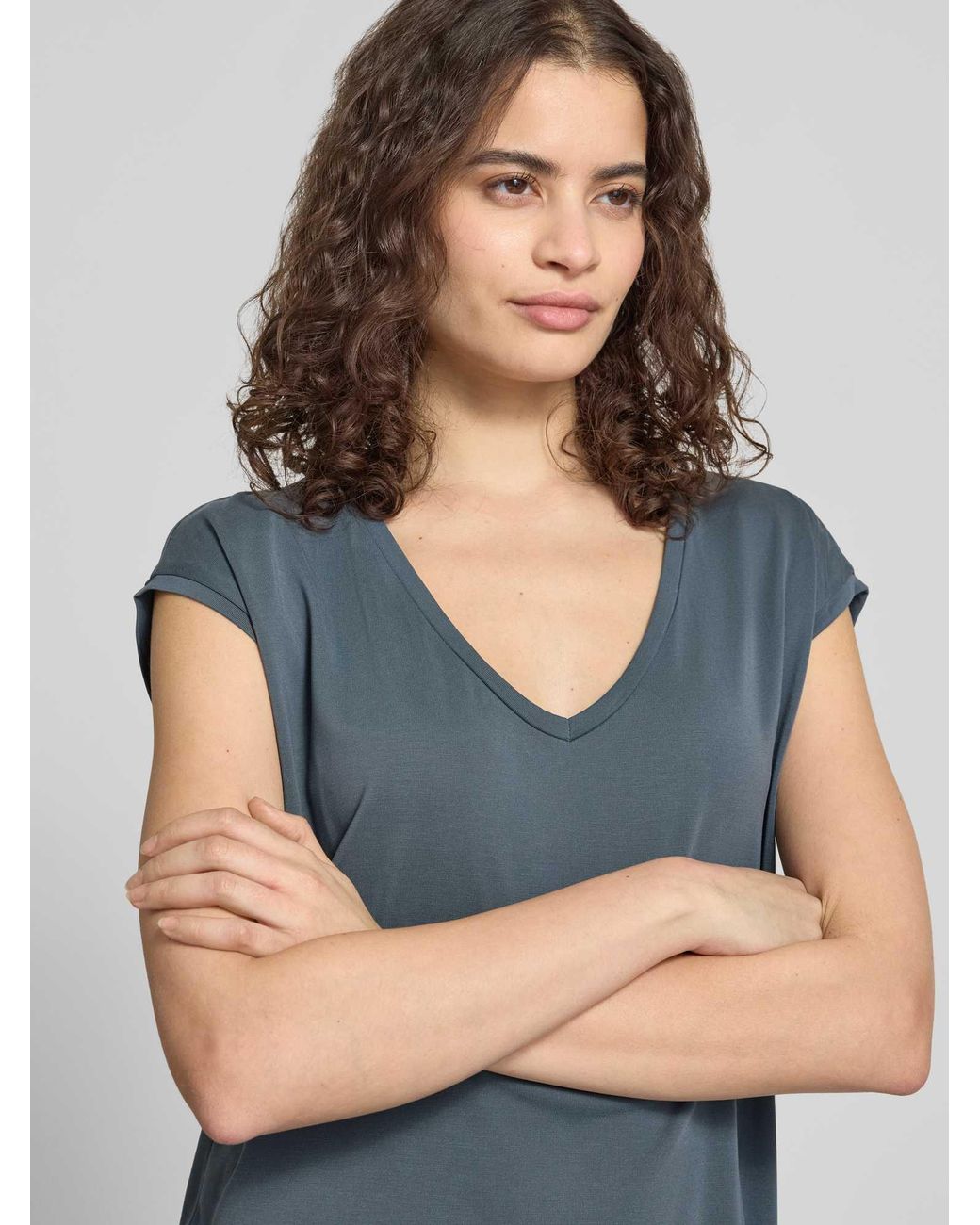 Pieces Relaxed Fit T-Shirt Van Modalmix Model 'Kamala' in het Blue