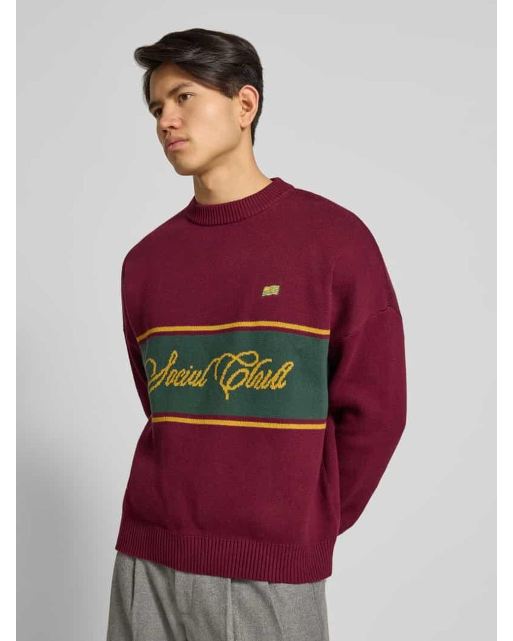 Prohibited Strickpullover mit Rundhalsausschnitt in Red für Herren