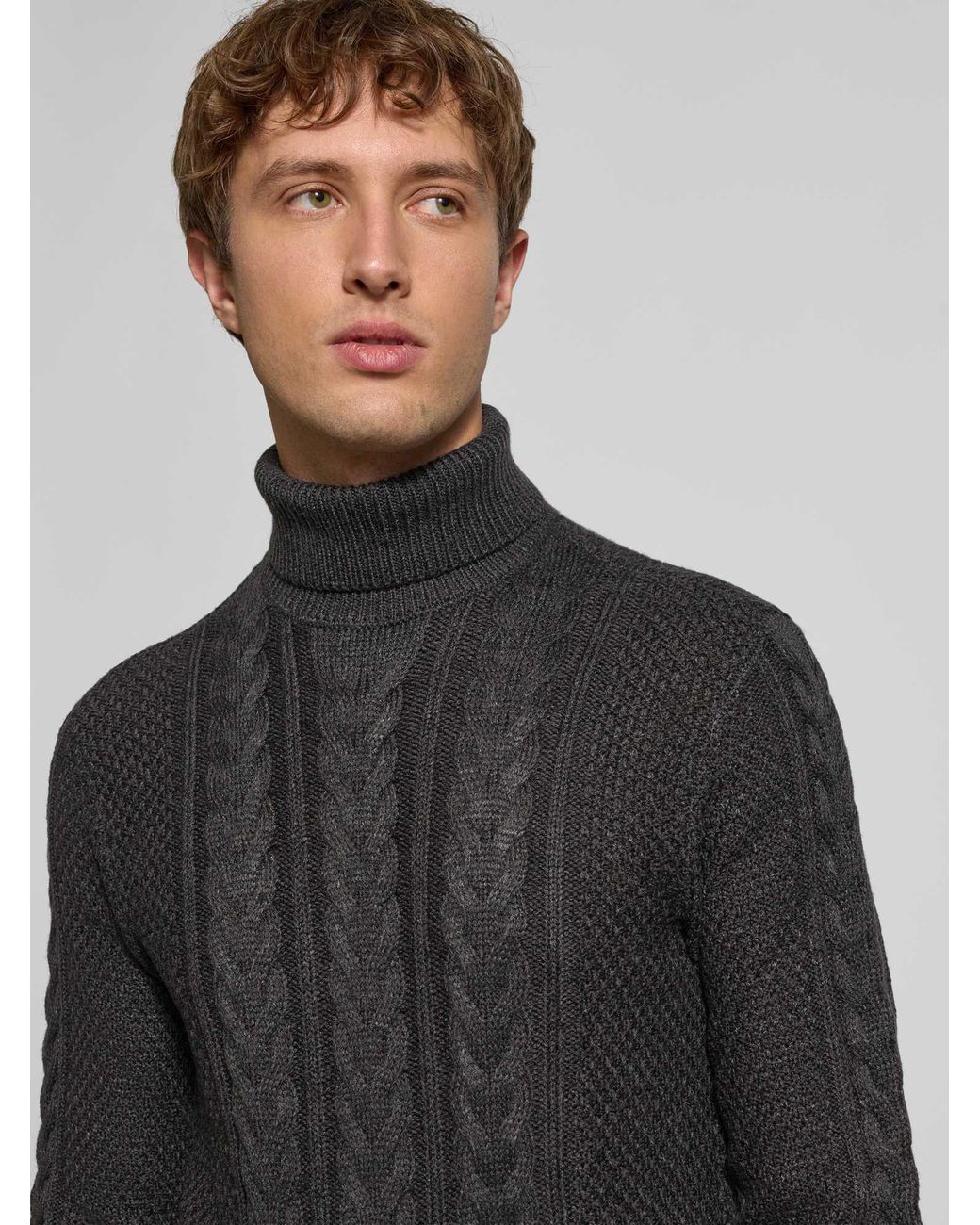 Blend Gebreide Coltrui, Model 'Basim' in het Black voor heren