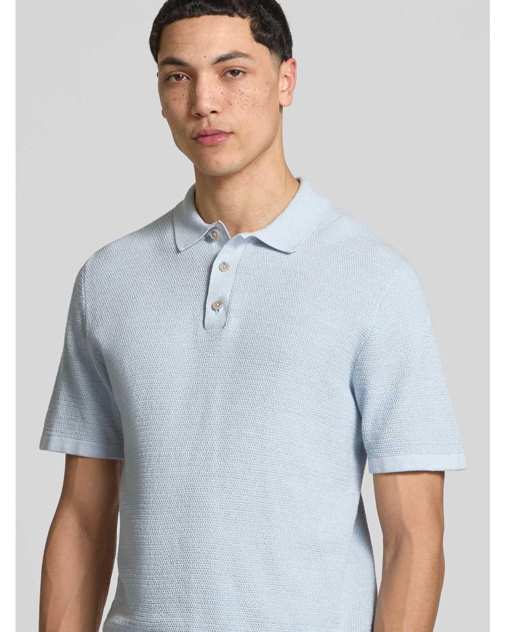 Jack & Jones Regular Fit Poloshirt Met Structuurpatroon Model 'George' in het Blue voor heren