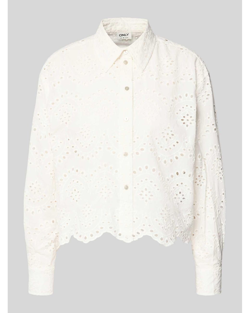 ONLY Blouses Lange Mouw in het White