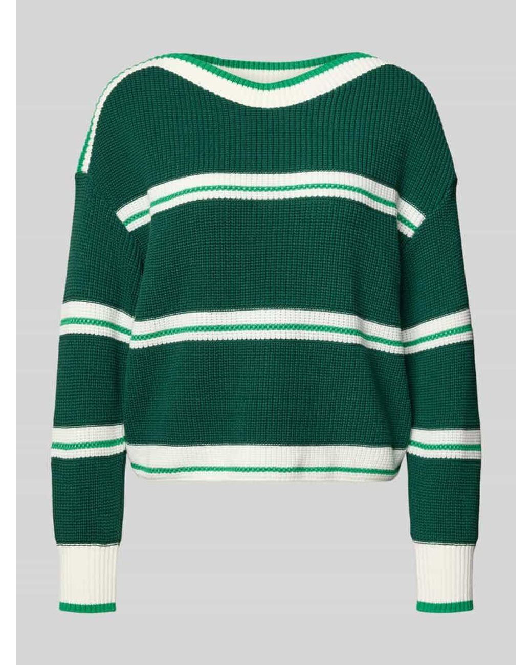 Marc Cain Green Strickpullover mit U-Boot-Ausschnitt
