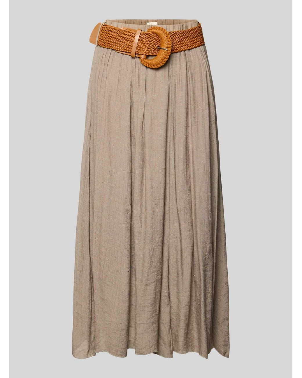 Apricot Midirok Van Viscosemix Met Riem in het Brown