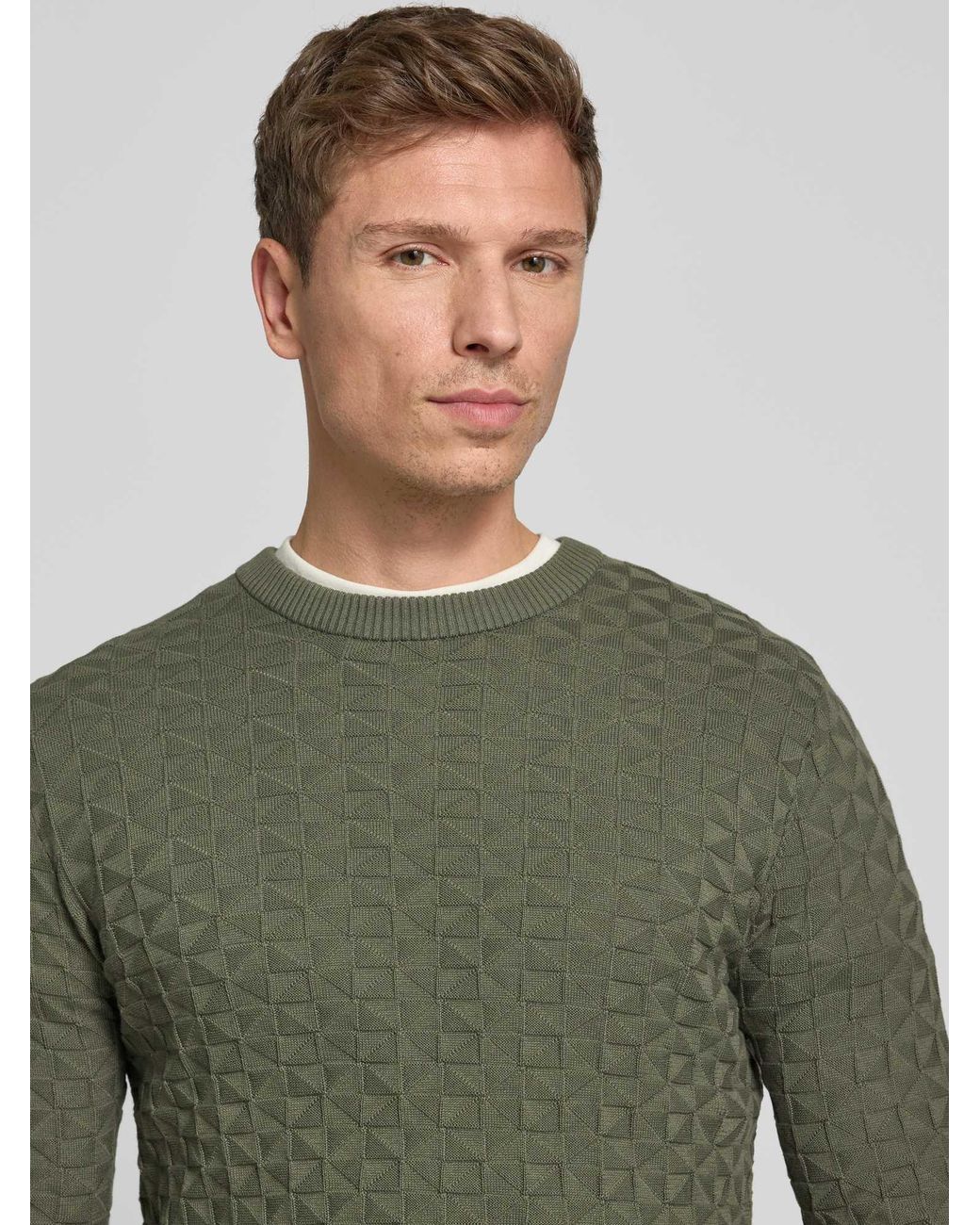 Only & Sons Gebreide Pullover Met Structuurmotief in het Green voor heren