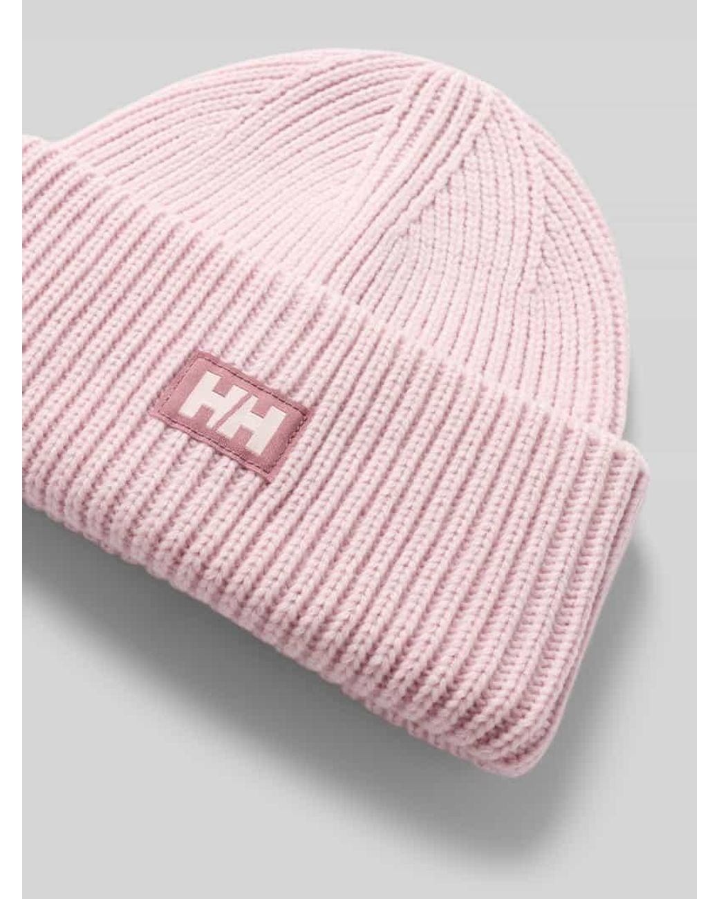 Helly Hansen Beanie in Strick-Optik mit Logo-Patch in Pink für Herren
