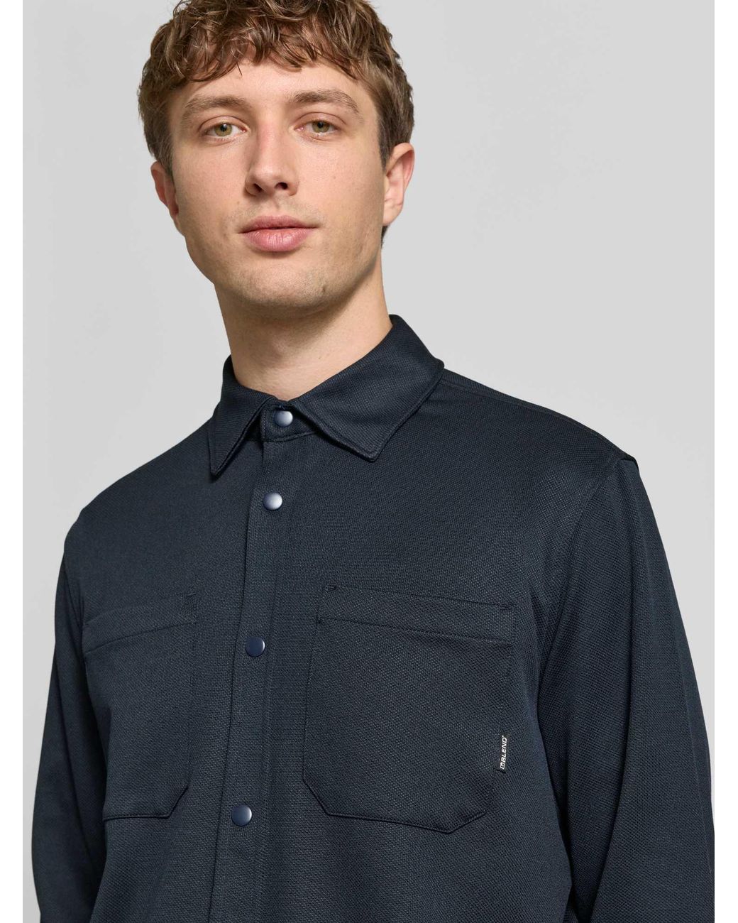 Blend Regular Fit Vrijetijdsoverhemd Met Kentkraag Model 'Adrian' in het Blue voor heren