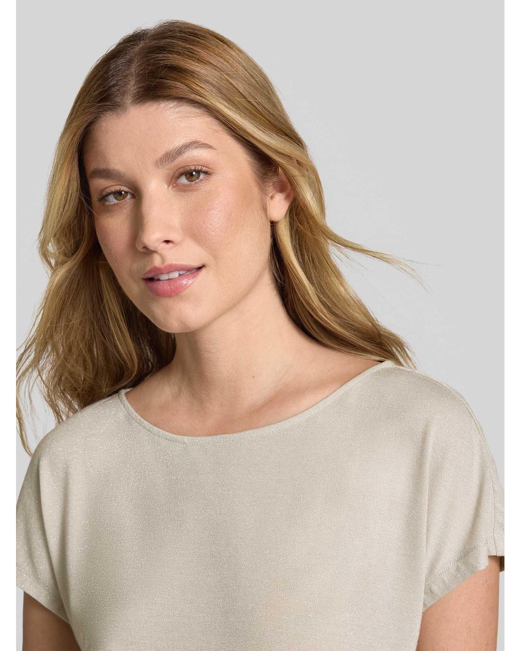 S.oliver Relaxed Fit T-Shirt Van Viscosemix in het Natural