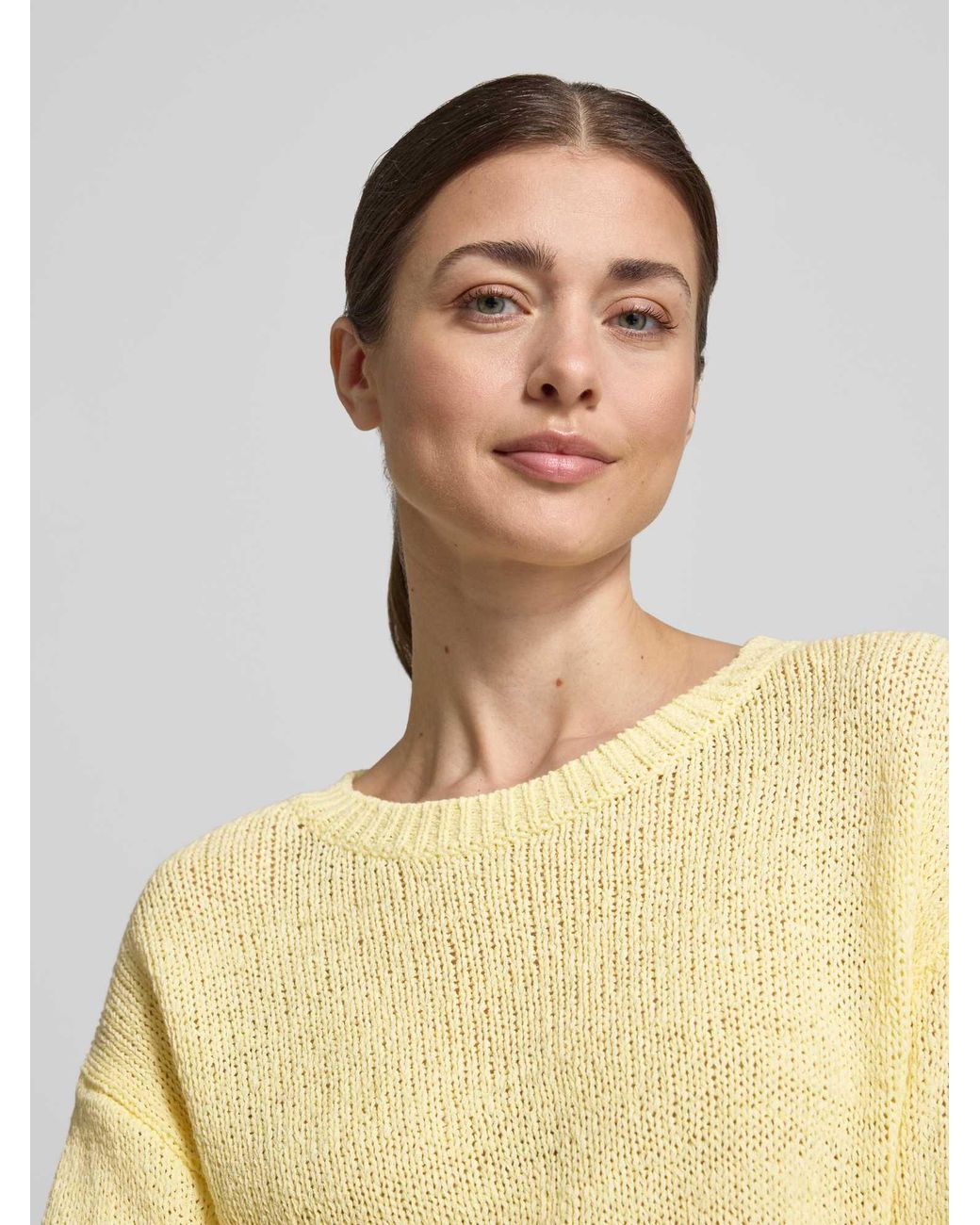 S.oliver Relaxed Fit Gebreide Pullover Van Katoenmix in het Yellow