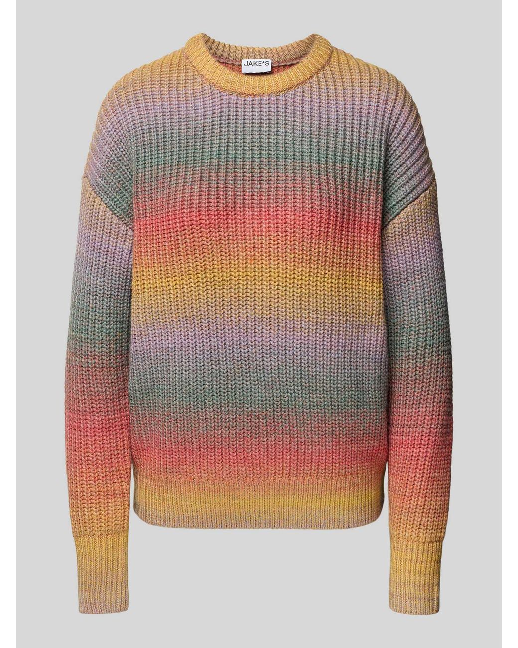 Jake*s Relaxed Fit Gebreide Pullover Met Wol in het Gray