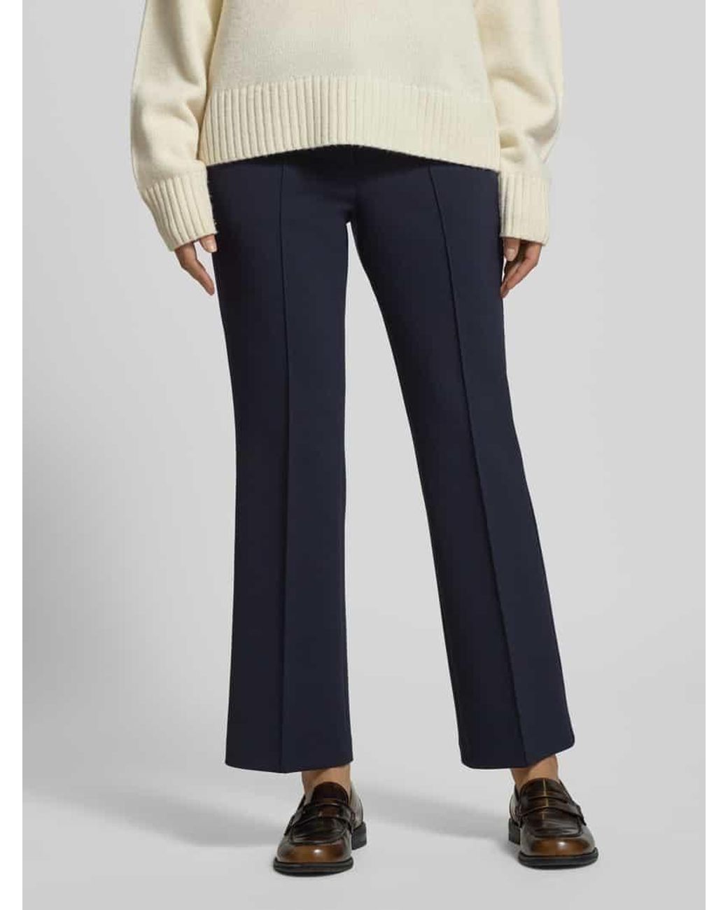 Cambio Blue Flared Fit Stoffhose mit Viskose-Anteil Modell 'Farah'