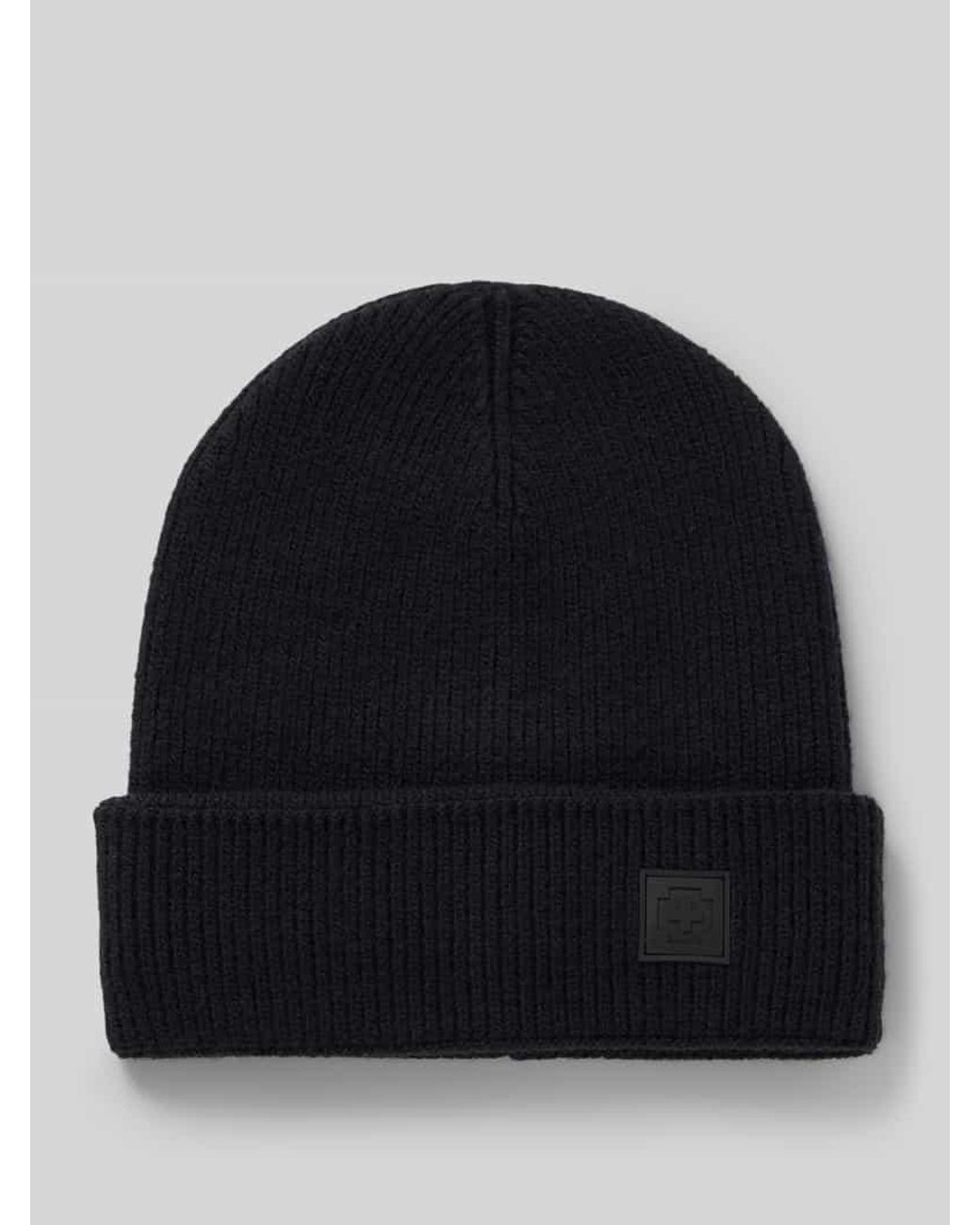 Strellson Mütze Mit Label-Patch Modell 'Loras' in Black für Herren