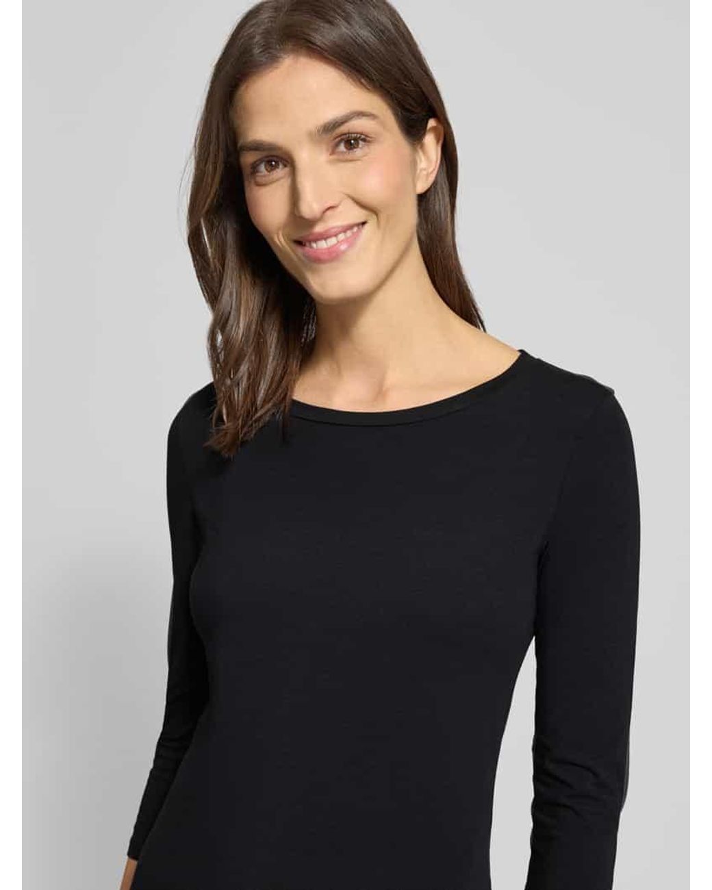 Weekend by Maxmara Black Slim Fit 3/4-Shirt aus Baumwoll-Mix Modell 'MULTIA'