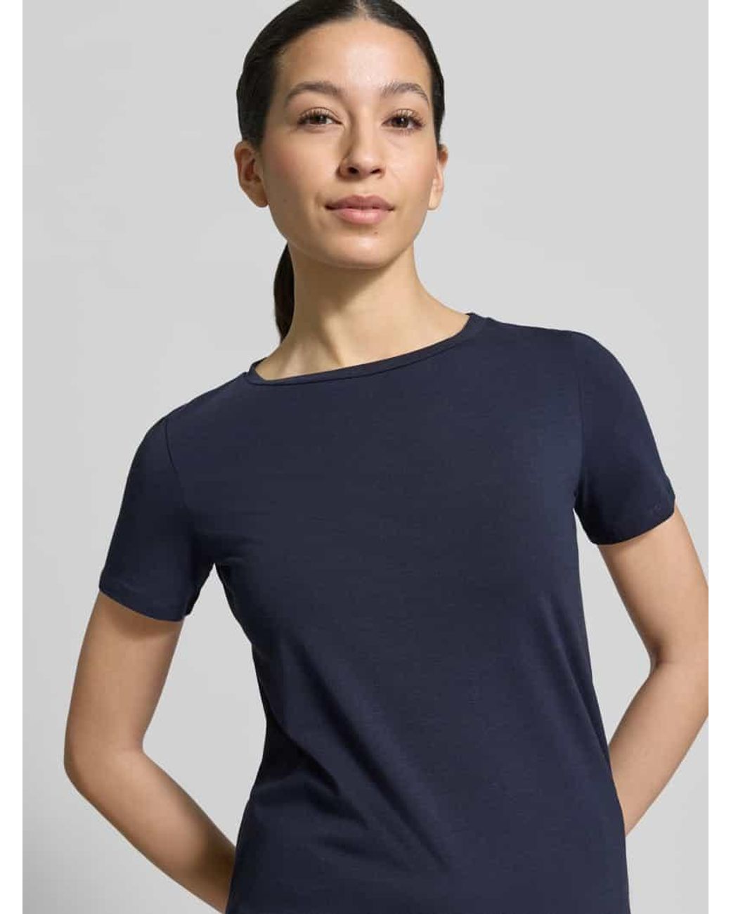 Weekend by Maxmara Blue Slim Fit T-Shirt aus Baumwoll-Mix Modell 'MULTIB'