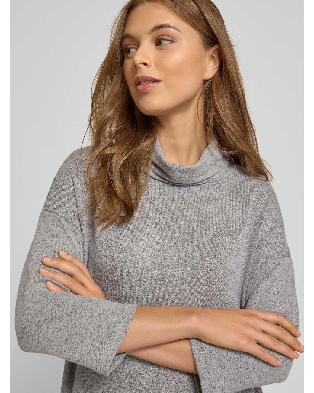 Soya Concept Shirt Met Lange Mouwen En Col, Model 'Biara' in het Gray
