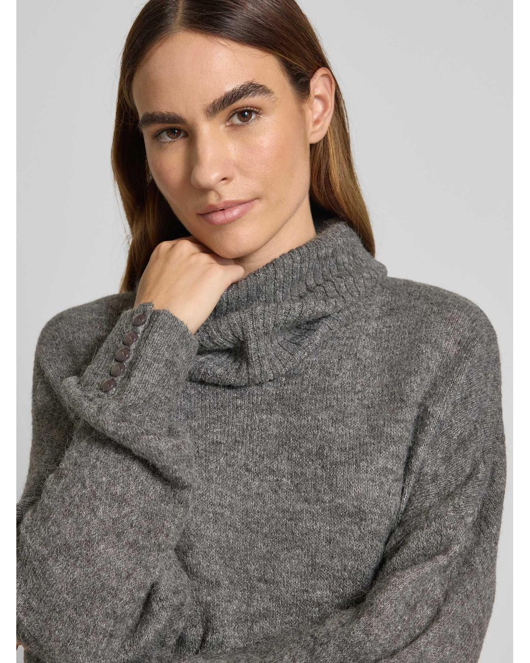 Ichi Regular Fit Coltrui Met Alpacagehalte Model 'Ihkamara' in het Gray