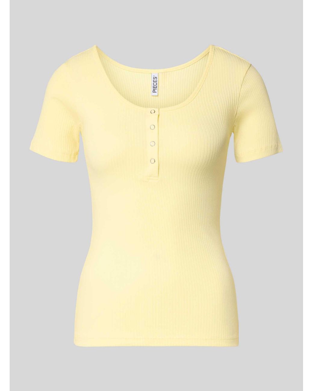 Pieces Slim Fit T-Shirt Van Katoenmix Model 'Kitte' in het Yellow