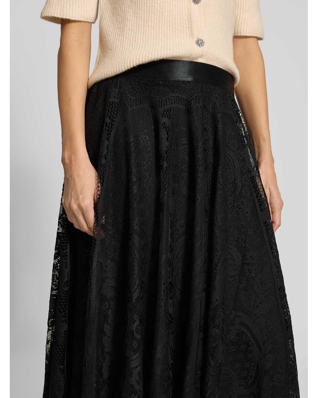 Soya Concept Midirok Van Kant Met Elastische Band, Model 'Artemis' in het Black