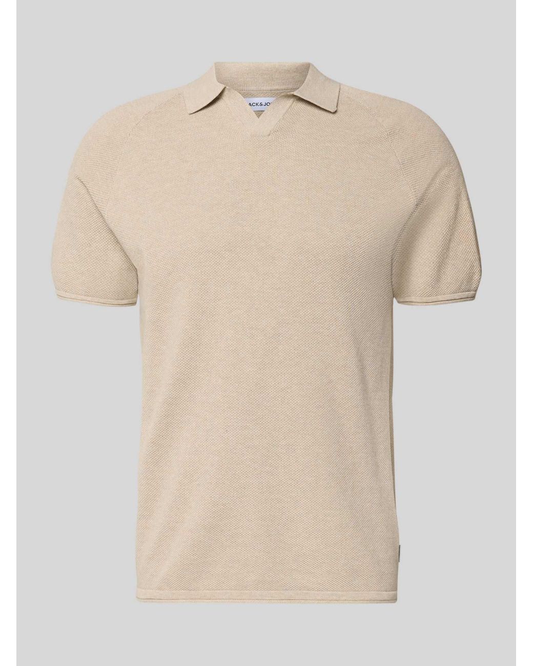 Jack & Jones Regular Fit Poloshirt Met Structuurpatroon Model 'Hill' in het Natural voor heren