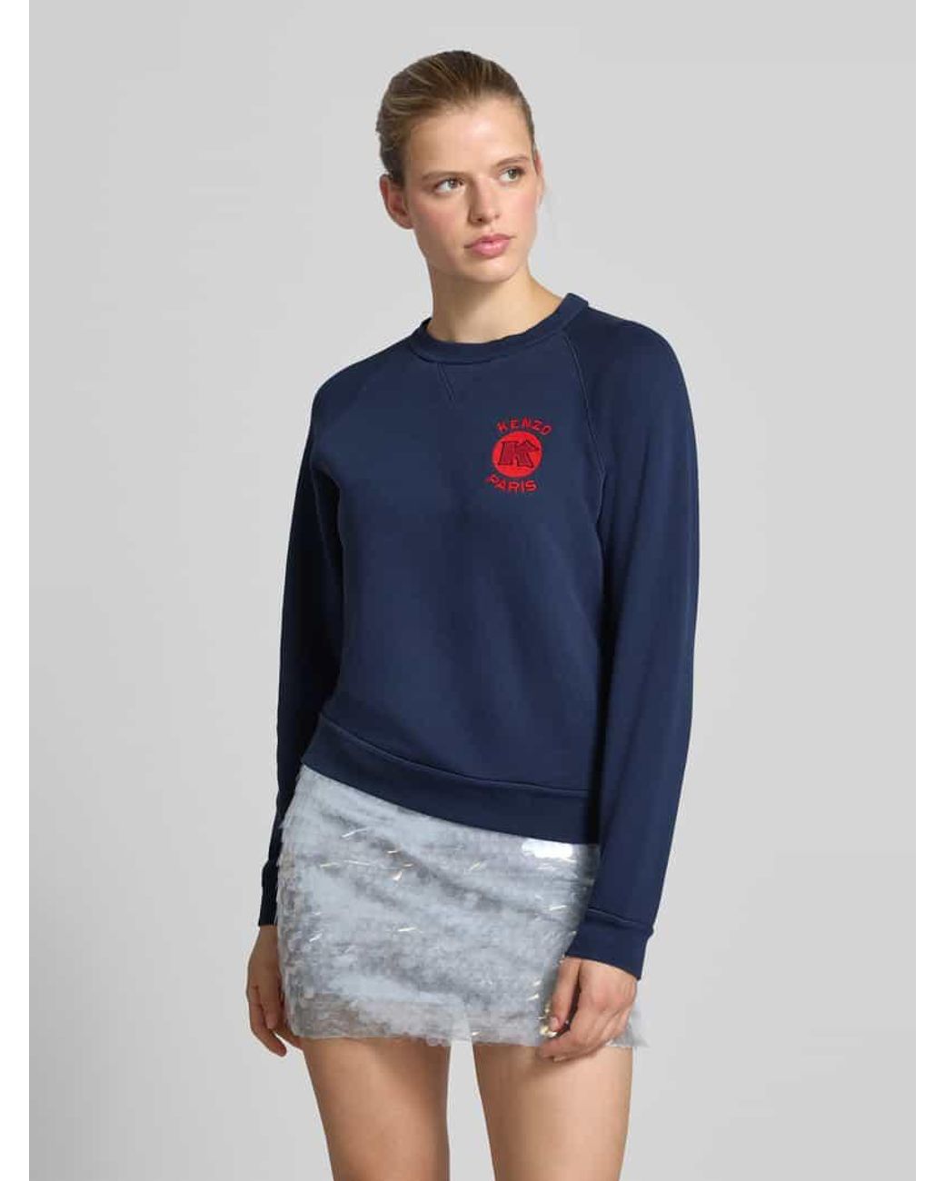 KENZO Blue Regular Fit Pullover mit Logo-Stitching