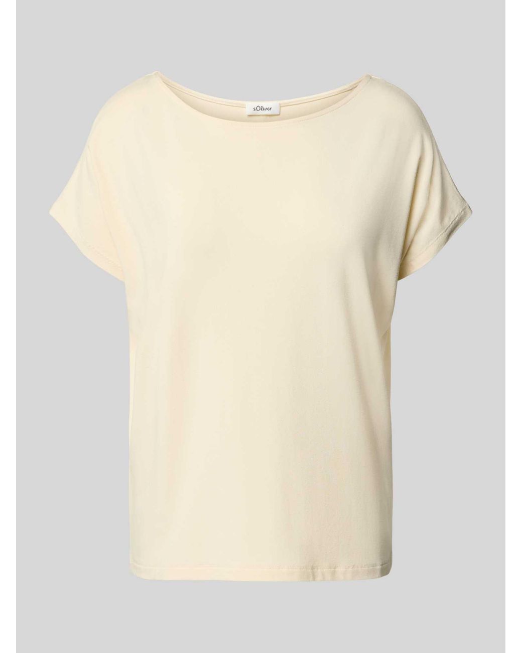 S.oliver Loose Fit T-Shirt Van Viscosemix in het Natural