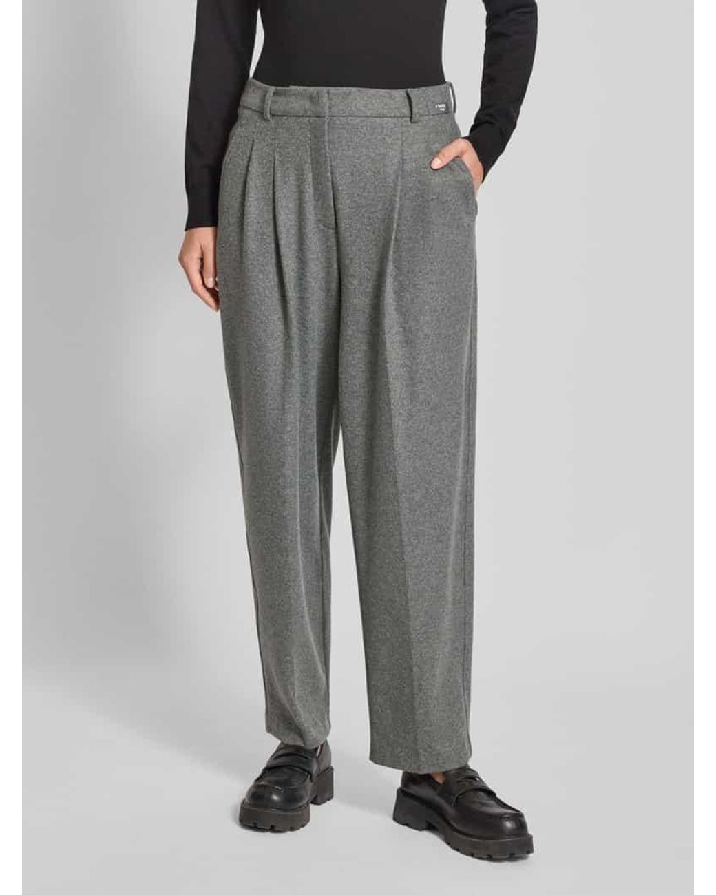 Cambio Gray Loose Fit Stoffhose mit Woll-Anteil Modell 'EMILIE'